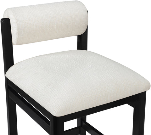 Marlow Cream Linen Textured Fabric Upholstered Counter Stool , 1 Piece (Style 2)