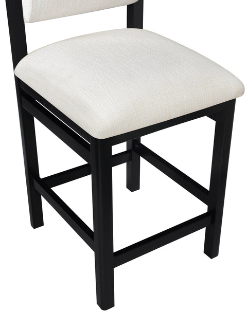 Marlow Cream Linen Textured Fabric Upholstered Counter Stool , 1 Piece (Style 2)