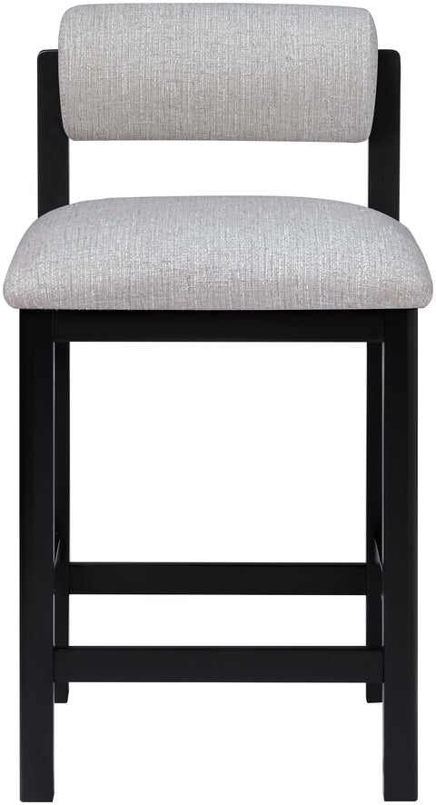 Marlow Grey Linen Textured Fabric Upholstered Counter Stool, 1 Piece