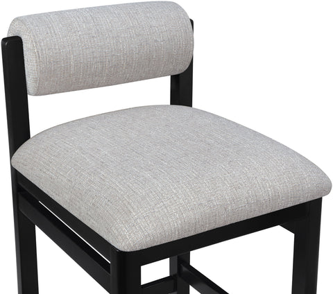 Marlow Grey Linen Textured Fabric Upholstered Counter Stool, 1 Piece