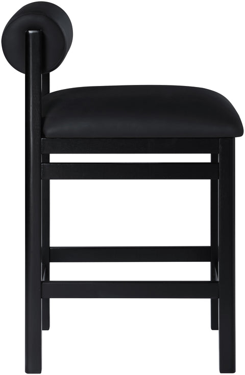 Marlow Black Vegan Leather Upholstered Counter Stool , 1 Piece (Style 2)