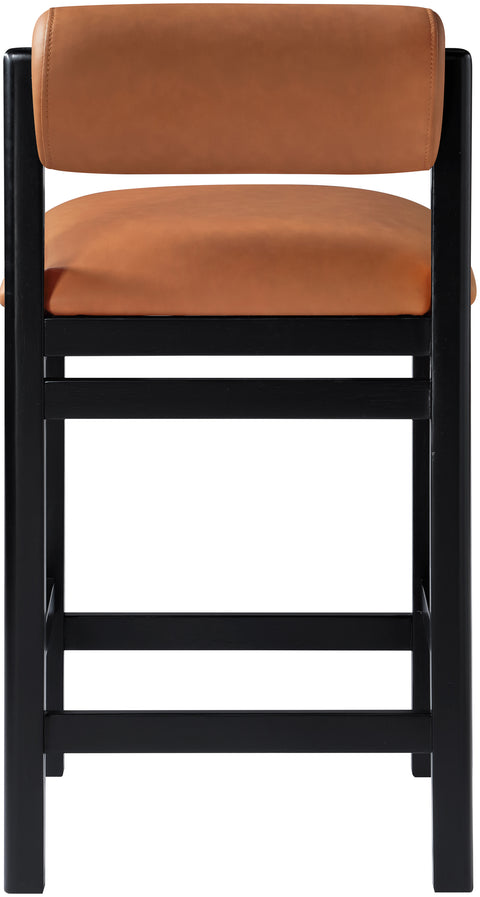 Marlow Cognac Vegan Leather Upholstered Counter Stool , 1 Piece (Style 2)