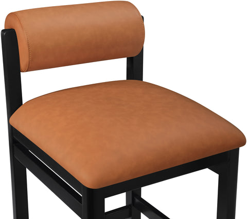 Marlow Cognac Vegan Leather Upholstered Counter Stool , 1 Piece (Style 2)