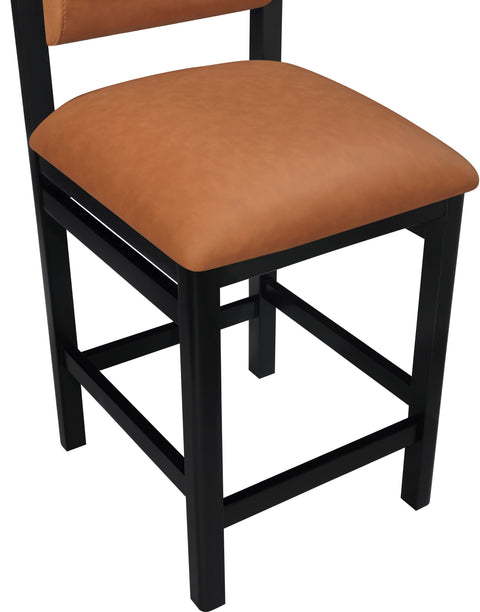 Marlow Cognac Vegan Leather Upholstered Counter Stool , 1 Piece (Style 2)