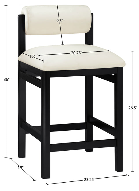 Marlow Cream Vegan Leather Upholstered Counter Stool , 1 Piece (Style 2)