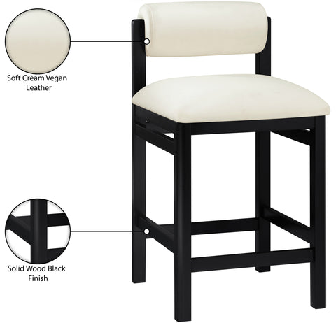 Marlow Cream Vegan Leather Upholstered Counter Stool , 1 Piece (Style 2)