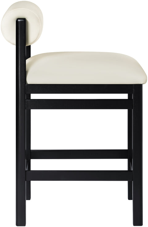 Marlow Cream Vegan Leather Upholstered Counter Stool , 1 Piece (Style 2)