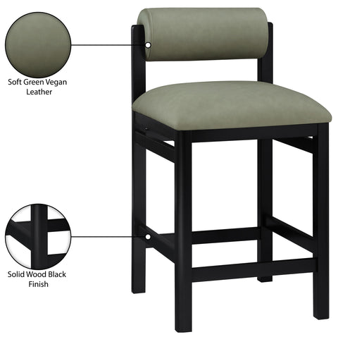 Marlow Green Vegan Leather Upholstered Counter Stool, 1 Piece