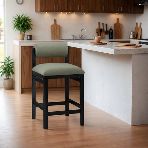 Marlow Green Vegan Leather Upholstered Counter Stool, 1 Piece