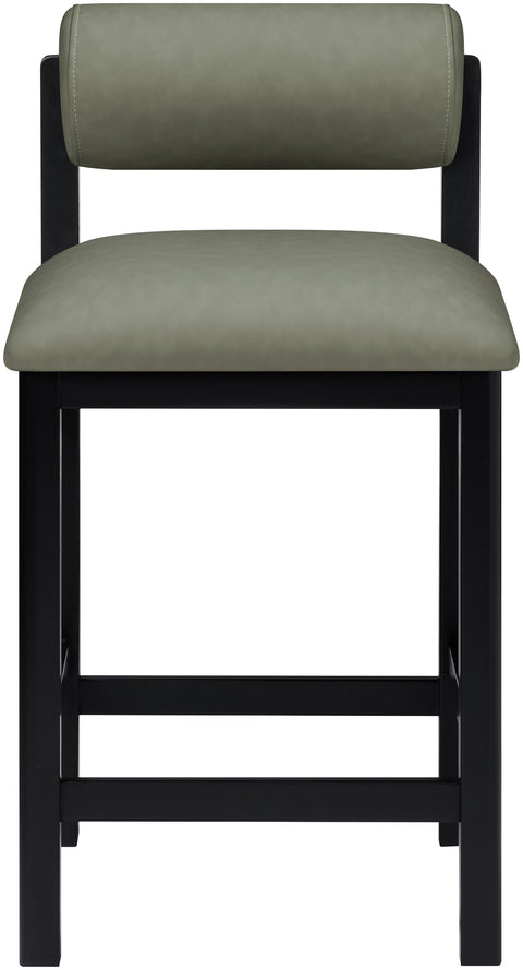 Marlow Green Vegan Leather Upholstered Counter Stool, 1 Piece