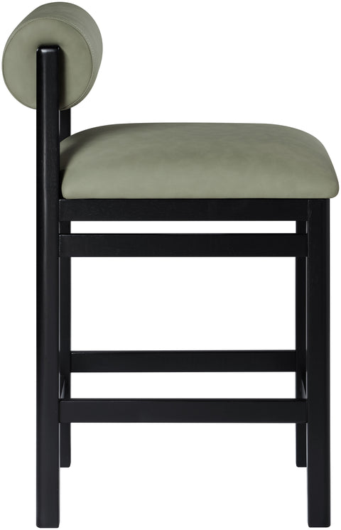 Marlow Green Vegan Leather Upholstered Counter Stool, 1 Piece