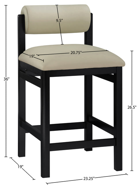 Marlow Taupe Vegan Leather Upholstered Counter Stool, 1 Piece