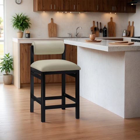 Marlow Taupe Vegan Leather Upholstered Counter Stool, 1 Piece