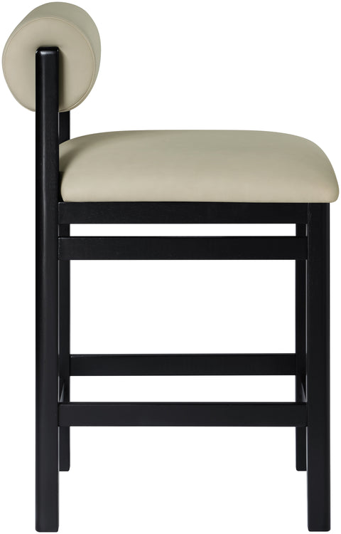 Marlow Taupe Vegan Leather Upholstered Counter Stool, 1 Piece