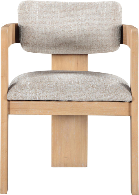 Selene Beige Linen Textured Fabric Upholstered Dining Chair , 2-Piece (Style 1)