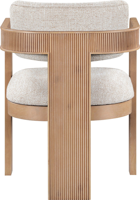 Selene Beige Linen Textured Fabric Upholstered Dining Chair , 2-Piece (Style 1)