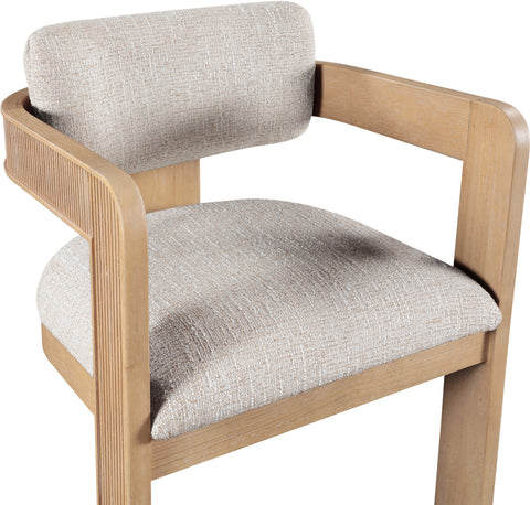 Selene Beige Linen Textured Fabric Upholstered Dining Chair , 2-Piece (Style 1)