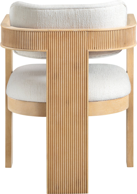 Selene Cream Linen Textured Fabric Upholstered Dining Chair , 2-Piece (Style 1)