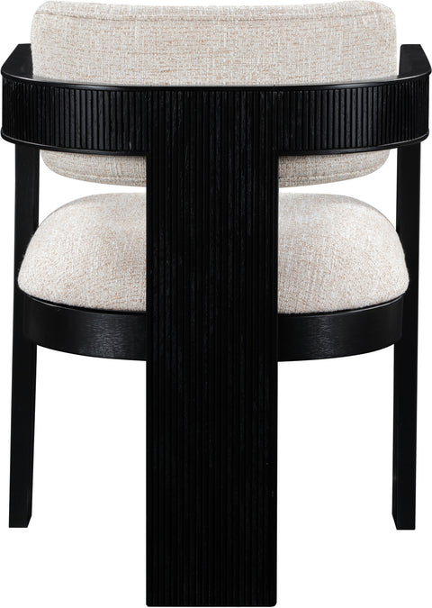 Selene Beige Linen Textured Fabric Upholstered Dining Chair , 2-Piece (Style 2)