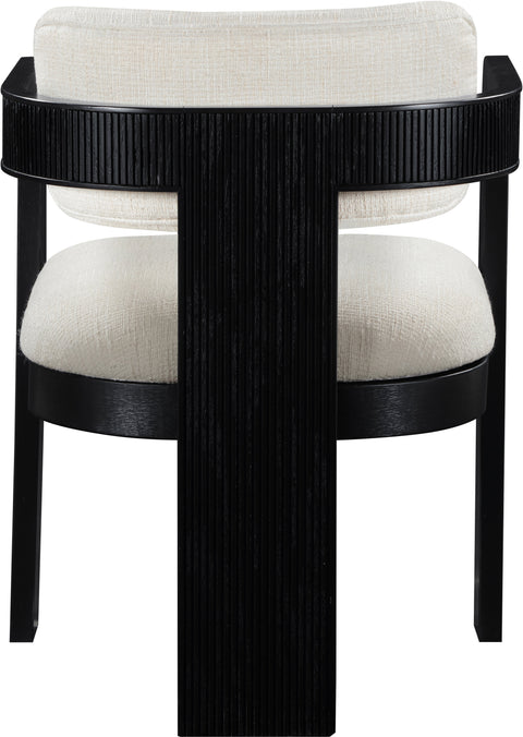 Selene Cream Linen Textured Fabric Upholstered Dining Chair , 2-Piece (Style 2)