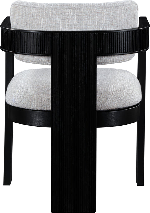Selene Grey Linen Textured Fabric Upholstered Dining Chair, 2-Piece