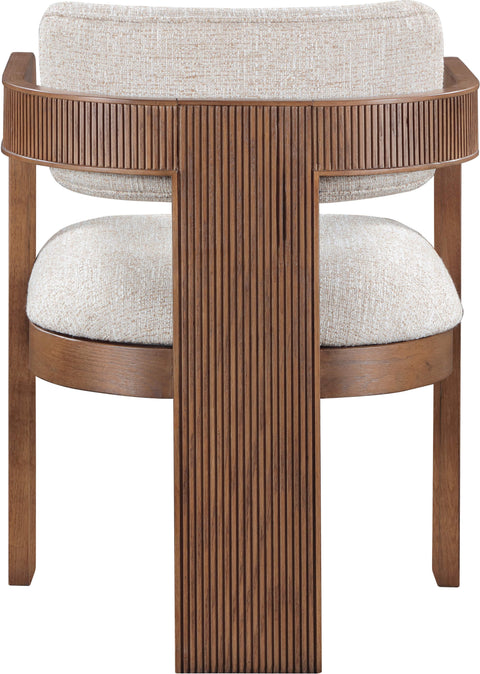Selene Beige Linen Textured Fabric Upholstered Dining Chair , 2-Piece (Style 3)
