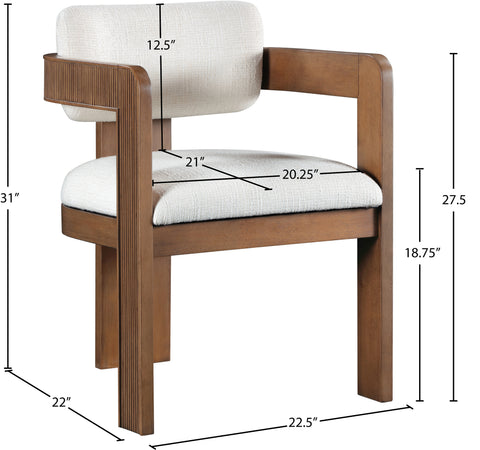 Amara Linen Textured Fabric Upholstered Dining Chair, 2-Piece (Style 3)
