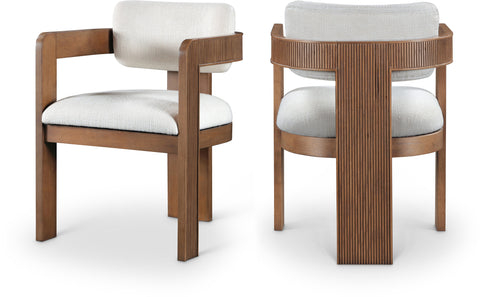 Amara Linen Textured Fabric Upholstered Dining Chair, 2-Piece (Style 3)