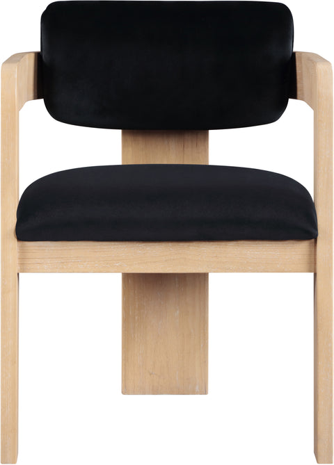 Selene Black Velvet Upholstered Dining Chair , 2-Piece (Style 1)