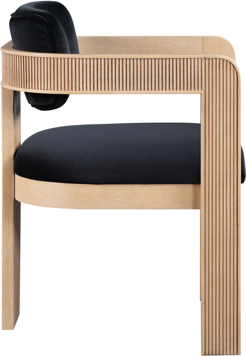 Selene Black Velvet Upholstered Dining Chair , 2-Piece (Style 1)