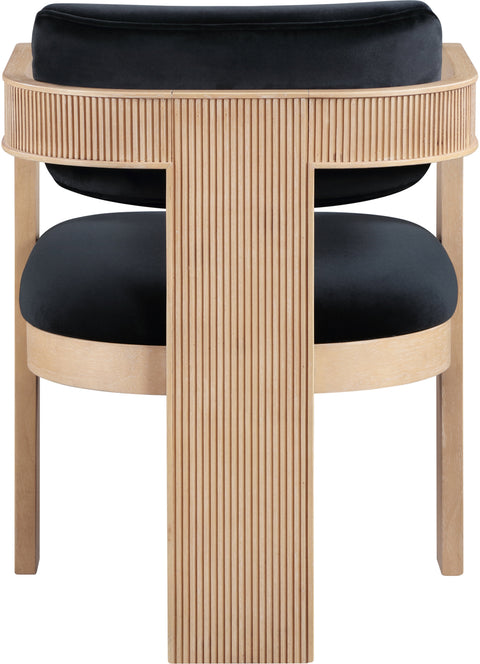 Selene Black Velvet Upholstered Dining Chair , 2-Piece (Style 1)