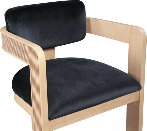 Selene Black Velvet Upholstered Dining Chair , 2-Piece (Style 1)