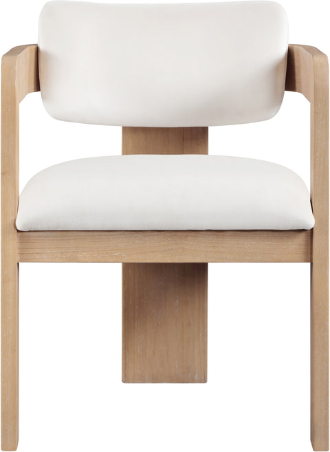 Selene Cream Velvet Upholstered Dining Chair , 2-Piece (Style 1)