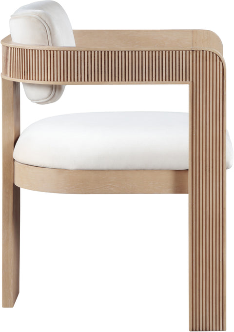 Selene Cream Velvet Upholstered Dining Chair , 2-Piece (Style 1)
