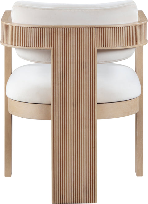 Selene Cream Velvet Upholstered Dining Chair , 2-Piece (Style 1)