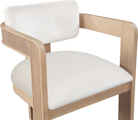 Selene Cream Velvet Upholstered Dining Chair , 2-Piece (Style 1)