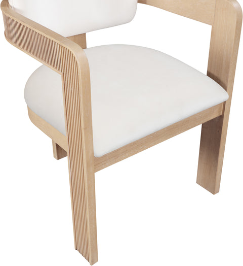 Selene Cream Velvet Upholstered Dining Chair , 2-Piece (Style 1)