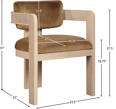 Selene Saddle Velvet Upholstered Dining Chair , 2-Piece (Style 1)