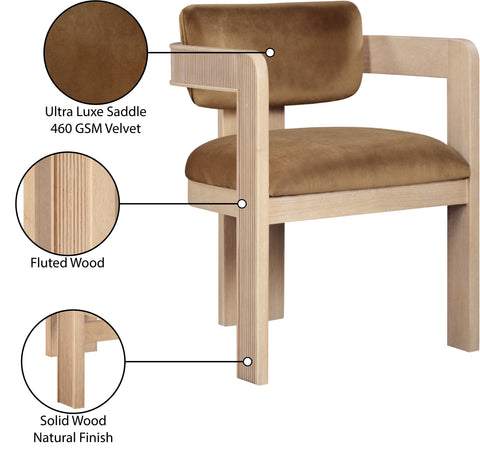 Selene Saddle Velvet Upholstered Dining Chair , 2-Piece (Style 1)