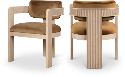 Selene Saddle Velvet Upholstered Dining Chair , 2-Piece (Style 1)