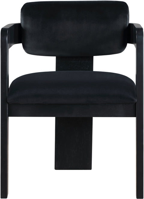 Selene Black Velvet Upholstered Dining Chair , 2-Piece (Style 2)