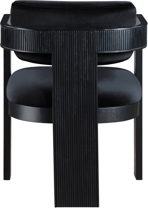 Selene Black Velvet Upholstered Dining Chair , 2-Piece (Style 2)