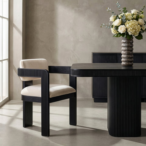 Selene Cream Velvet Upholstered Dining Chair , 2-Piece (Style 2)