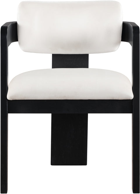 Selene Cream Velvet Upholstered Dining Chair , 2-Piece (Style 2)