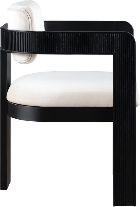 Selene Cream Velvet Upholstered Dining Chair , 2-Piece (Style 2)