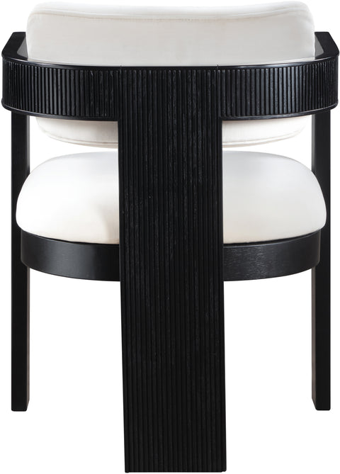 Selene Cream Velvet Upholstered Dining Chair , 2-Piece (Style 2)