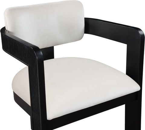 Selene Cream Velvet Upholstered Dining Chair , 2-Piece (Style 2)