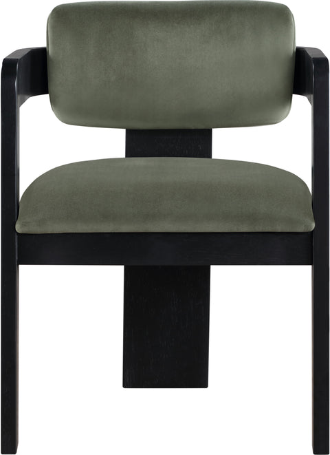 Selene Green Velvet Upholstered Dining Chair , 2-Piece (Style 1)