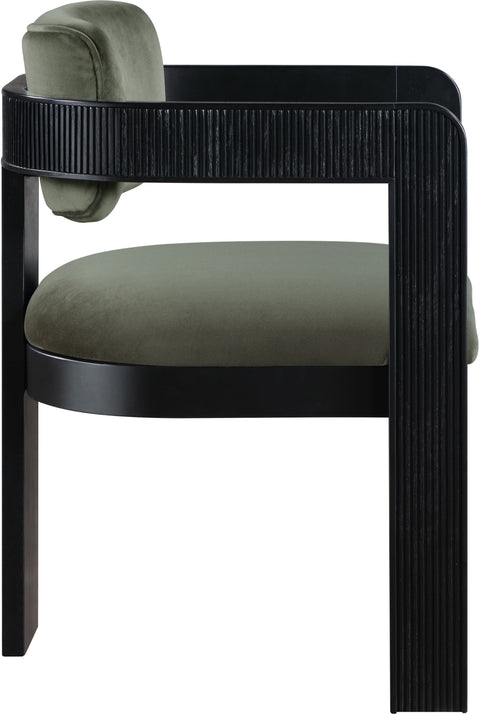 Selene Green Velvet Upholstered Dining Chair , 2-Piece (Style 1)