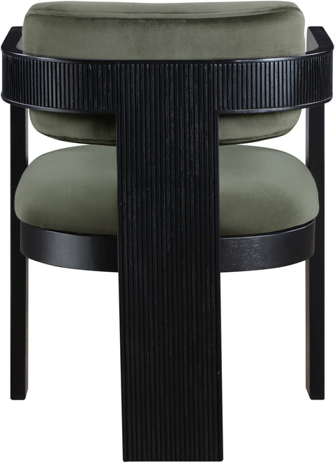 Selene Green Velvet Upholstered Dining Chair , 2-Piece (Style 1)